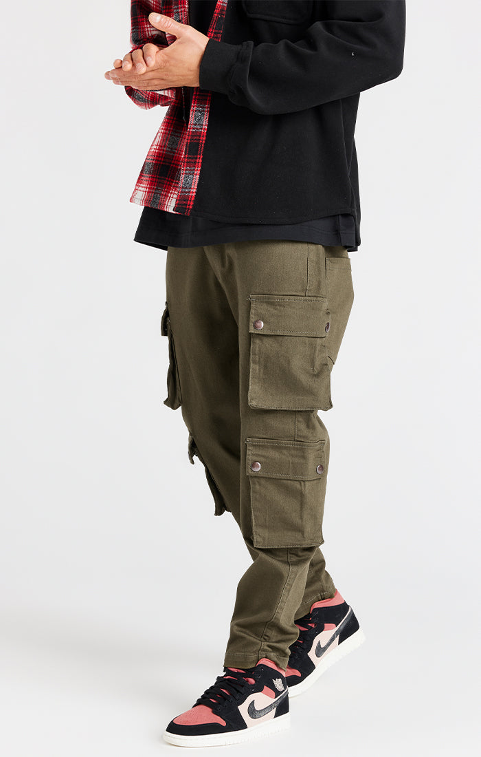 Khaki Loose Fit Cargo Pant (1)