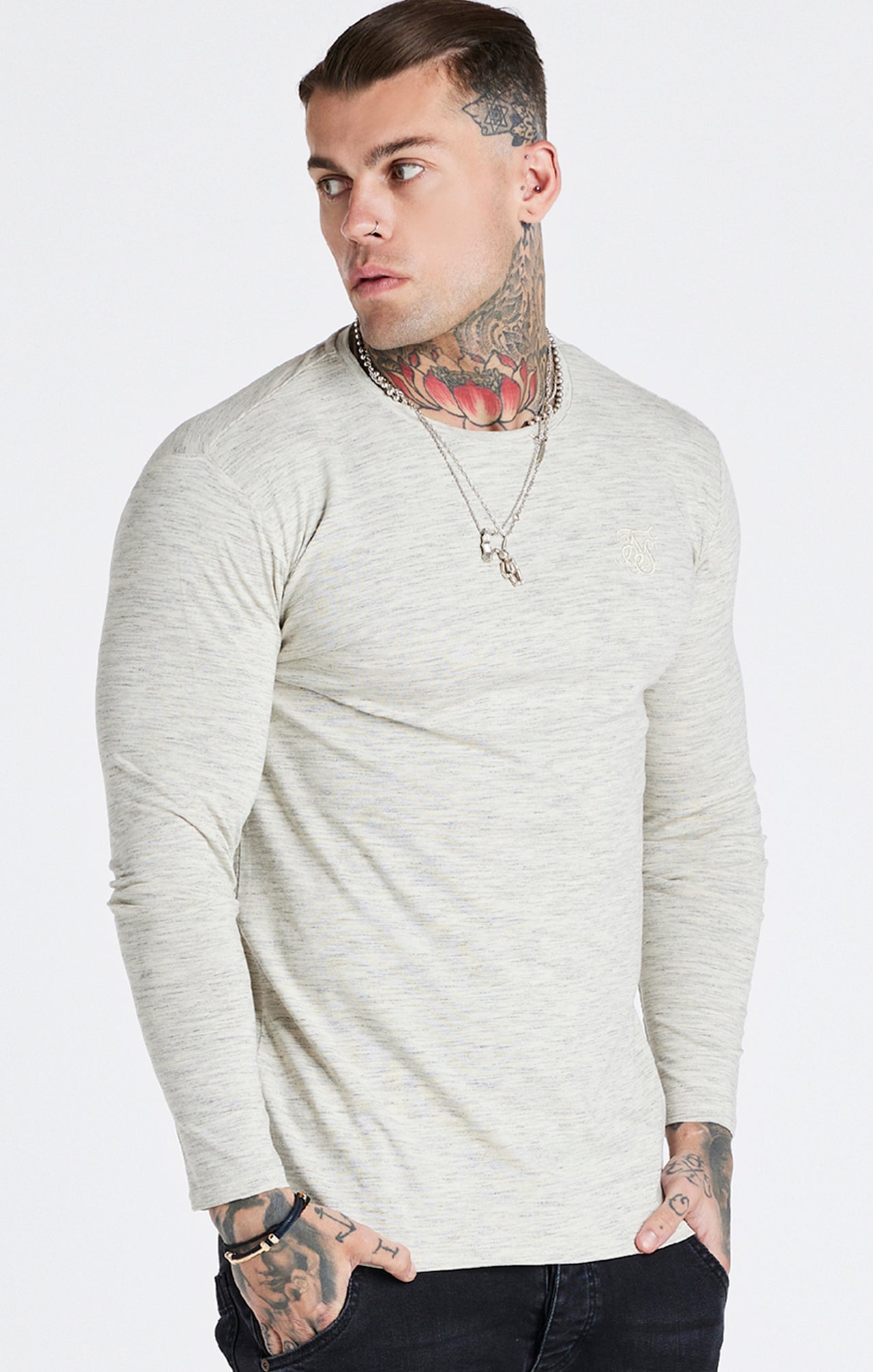 Snow Marl Muscle Fit T-Shirt (1)