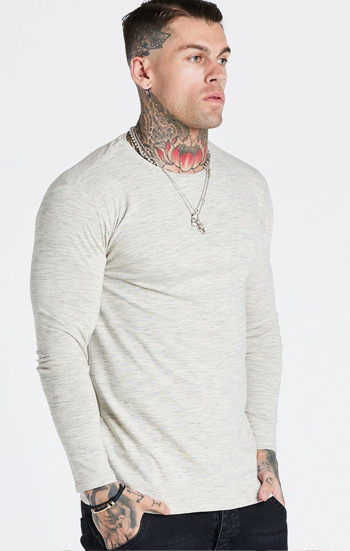 Snow Marl Muscle Fit T Shirt