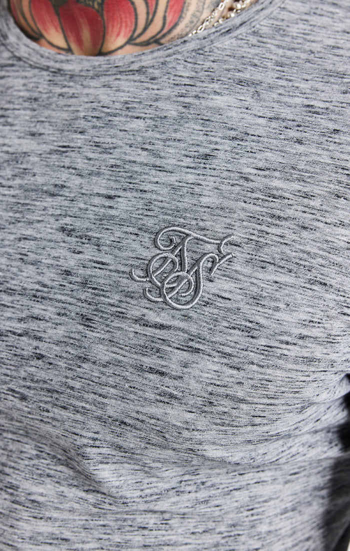 Grey Marl Long Sleeve Muscle Fit T-Shirt (1)