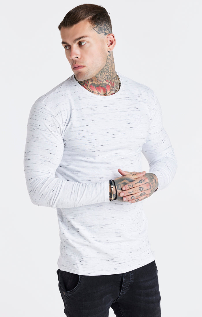 White Long Sleeve Muscle Fit T-Shirt (1)