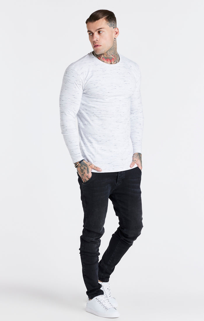 White Long Sleeve Muscle Fit T-Shirt (3)