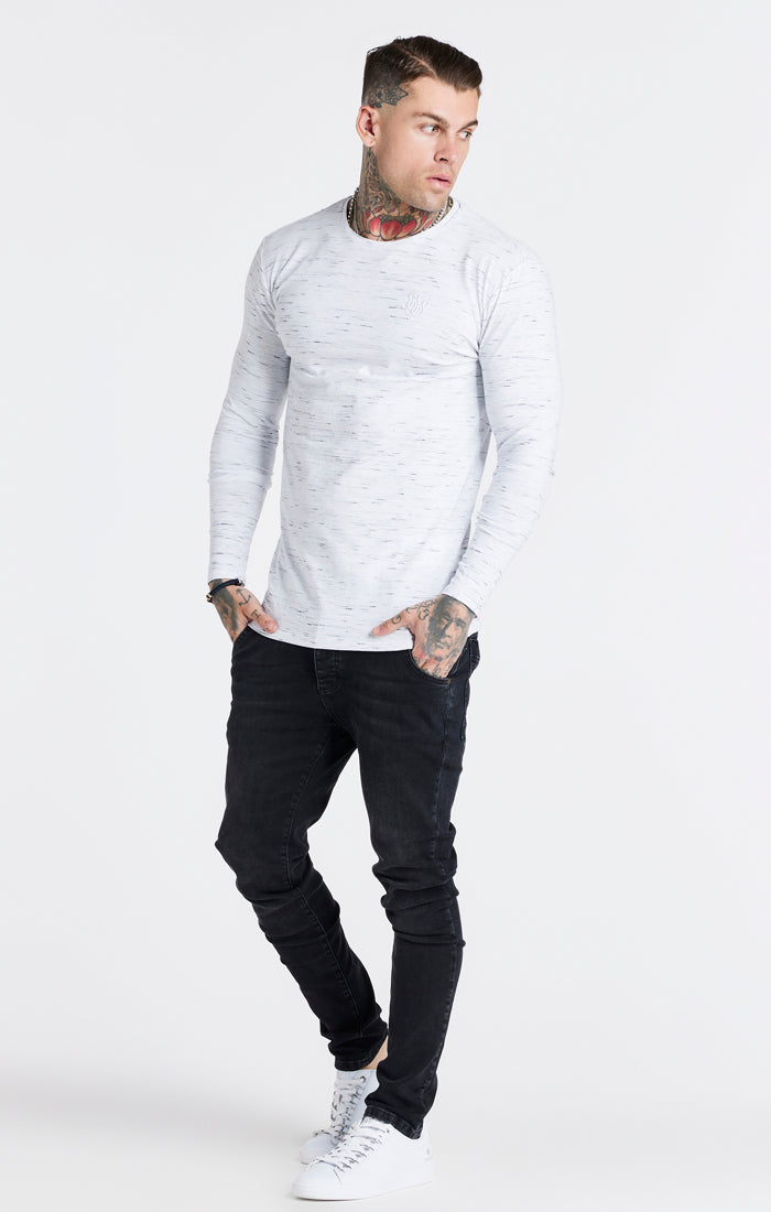 White Long Sleeve Muscle Fit T-Shirt (4)