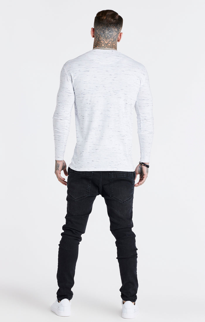 White Long Sleeve Muscle Fit T-Shirt (5)