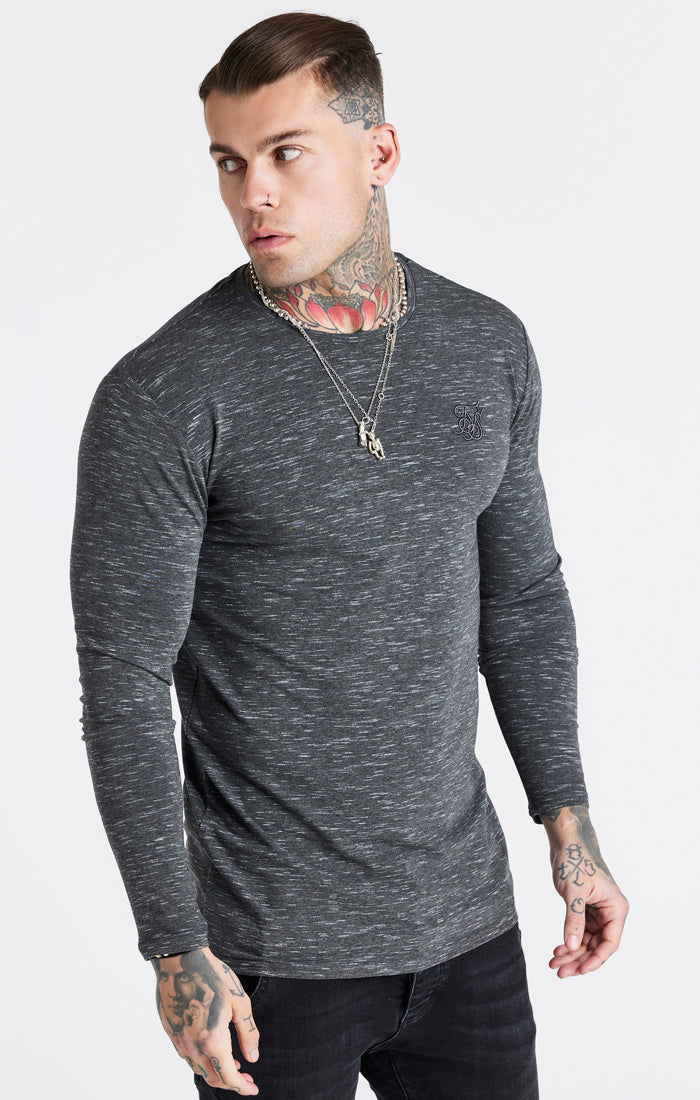Black Long Sleeve Muscle Fit T-Shirt (1)