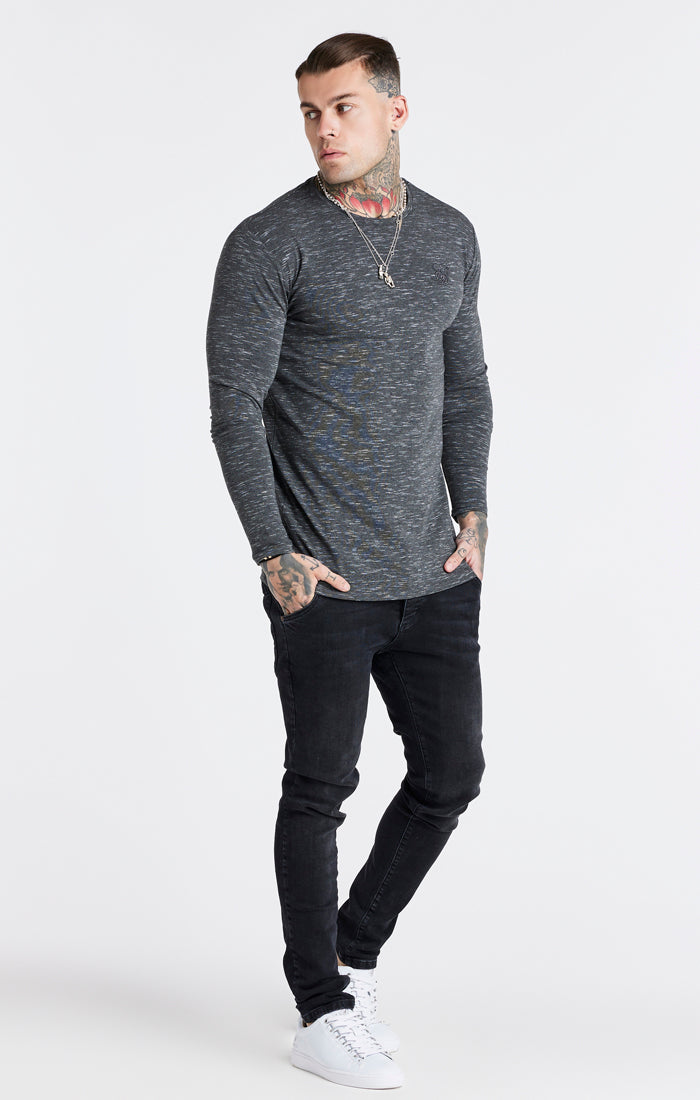 Black Long Sleeve Muscle Fit T-Shirt (3)