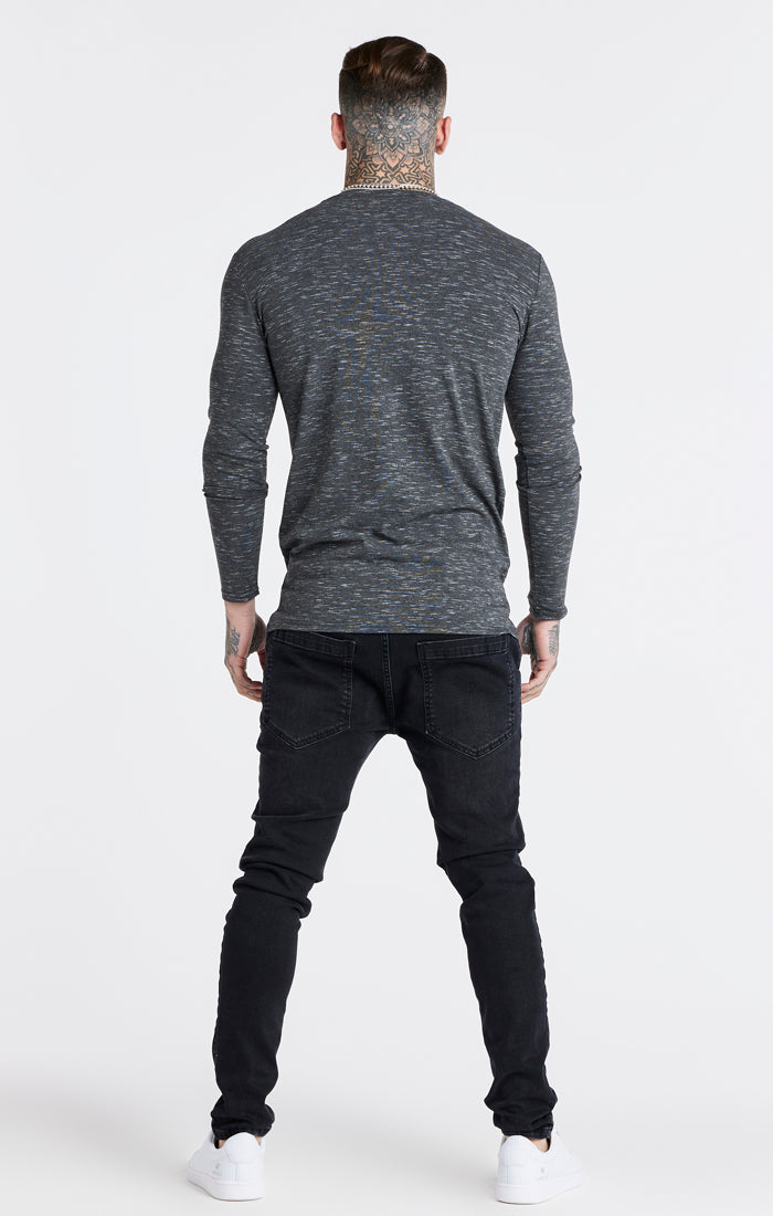 Black Long Sleeve Muscle Fit T-Shirt (5)