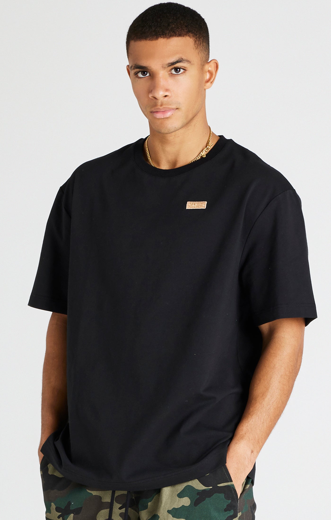 Black Gold Badge Oversized T-Shirt