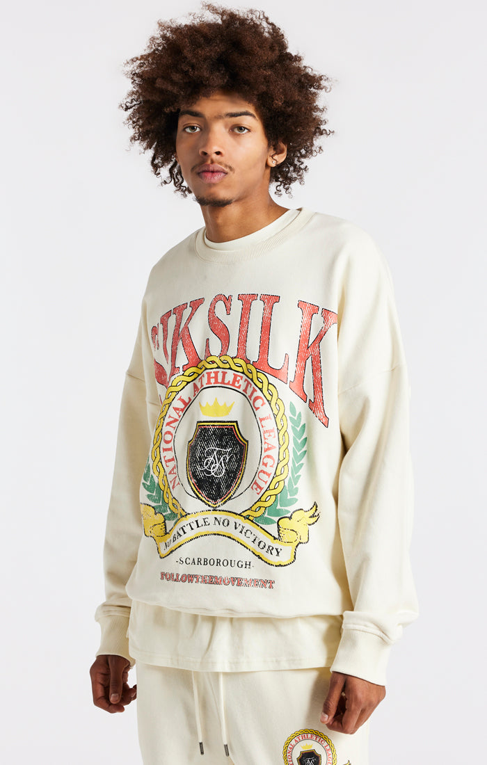 Ecru Varsity Oversized Sweatshirt