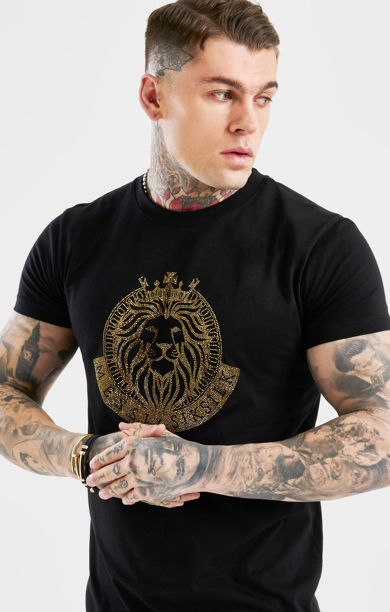Messi x SikSilk Black Rhinestone Oversized T-Shirt