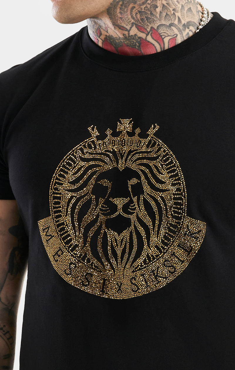 Messi x SikSilk Black Rhinestone Oversized T-Shirt (1)