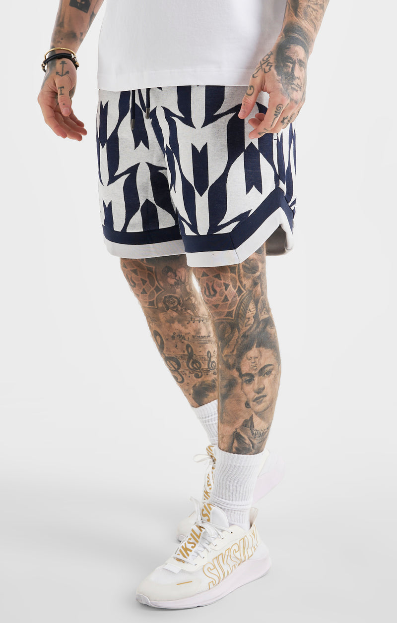 Messi x SikSilk Navy Monogram Basketball Short