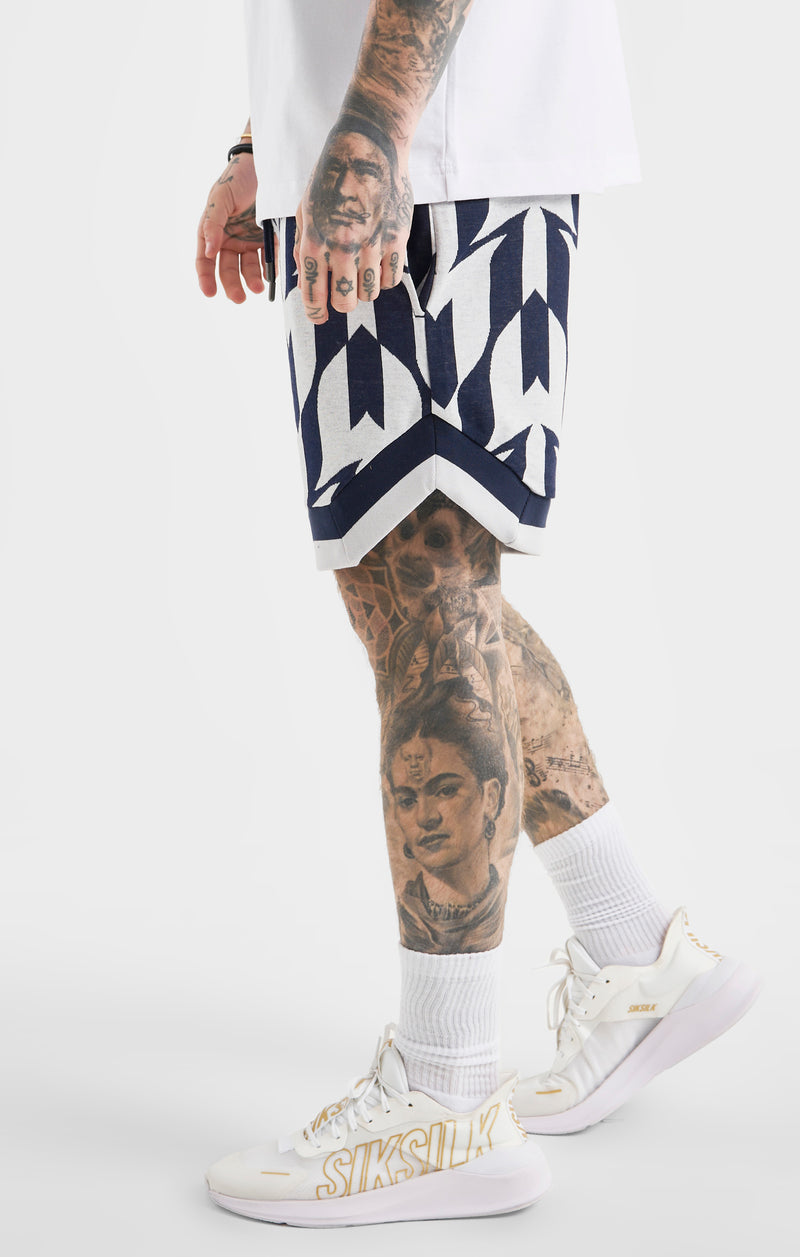 Messi x SikSilk Navy Monogram Basketball Short (1)