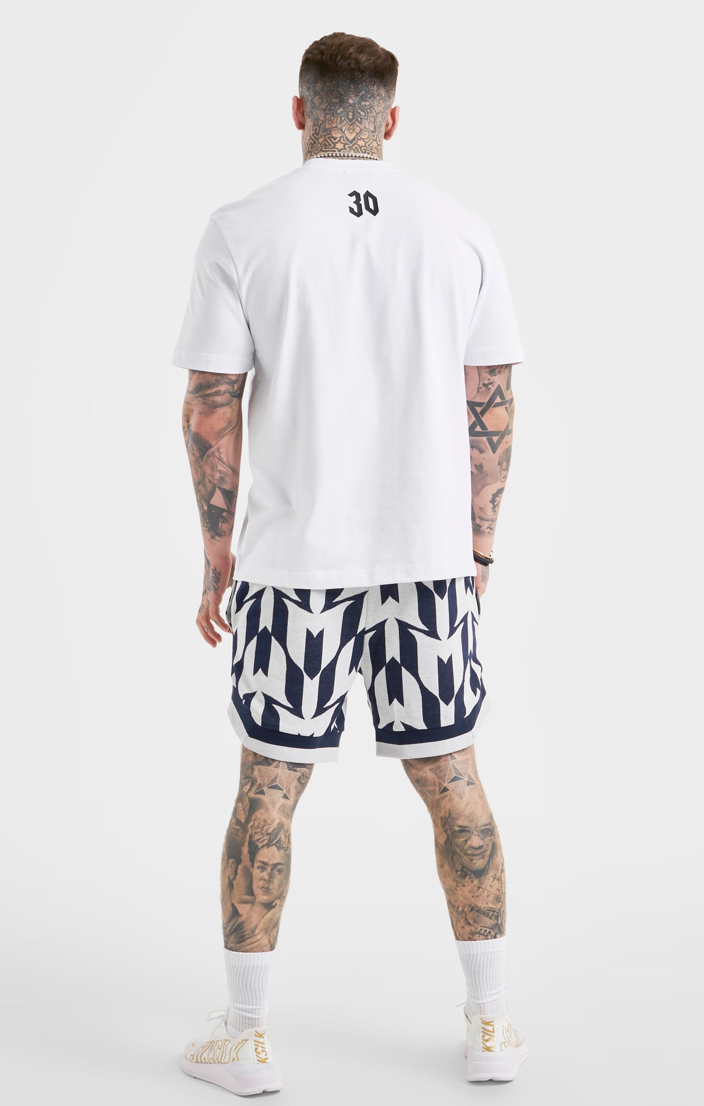 Siksilk monogram swim shorts in navy