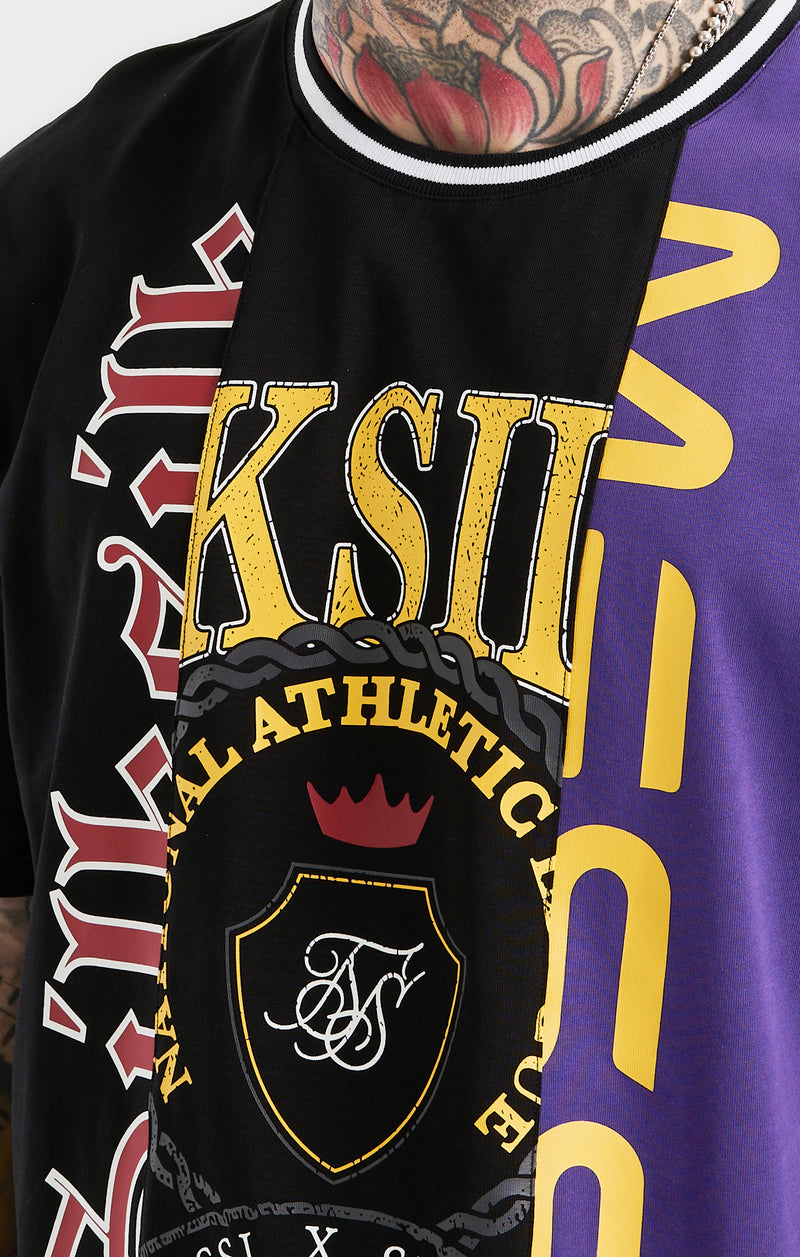 Messi x SikSilk Retro Oversized Tee - Black & Purple (1)