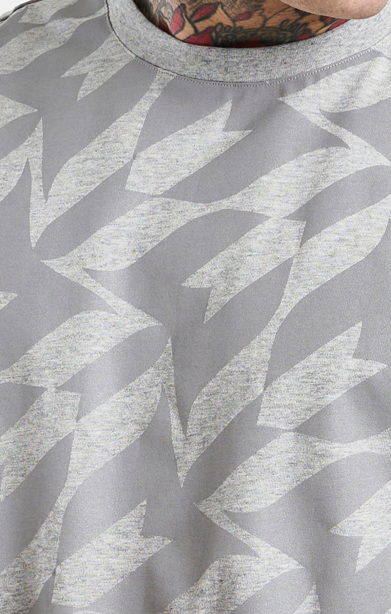 Messi x SikSilk Silver Print Tee - Grey Marl (1)