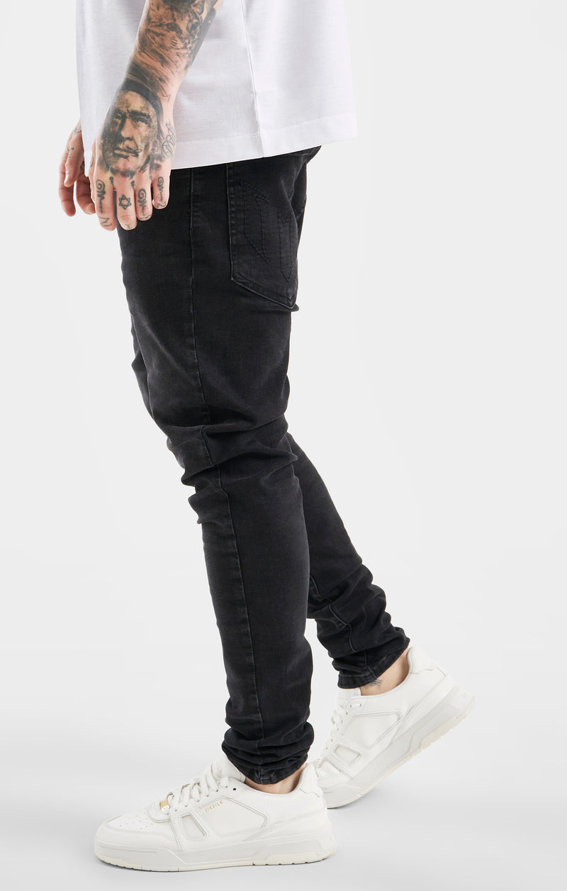 Messi x SikSilk Black Drop Crotch Slim Fit Jean (1)