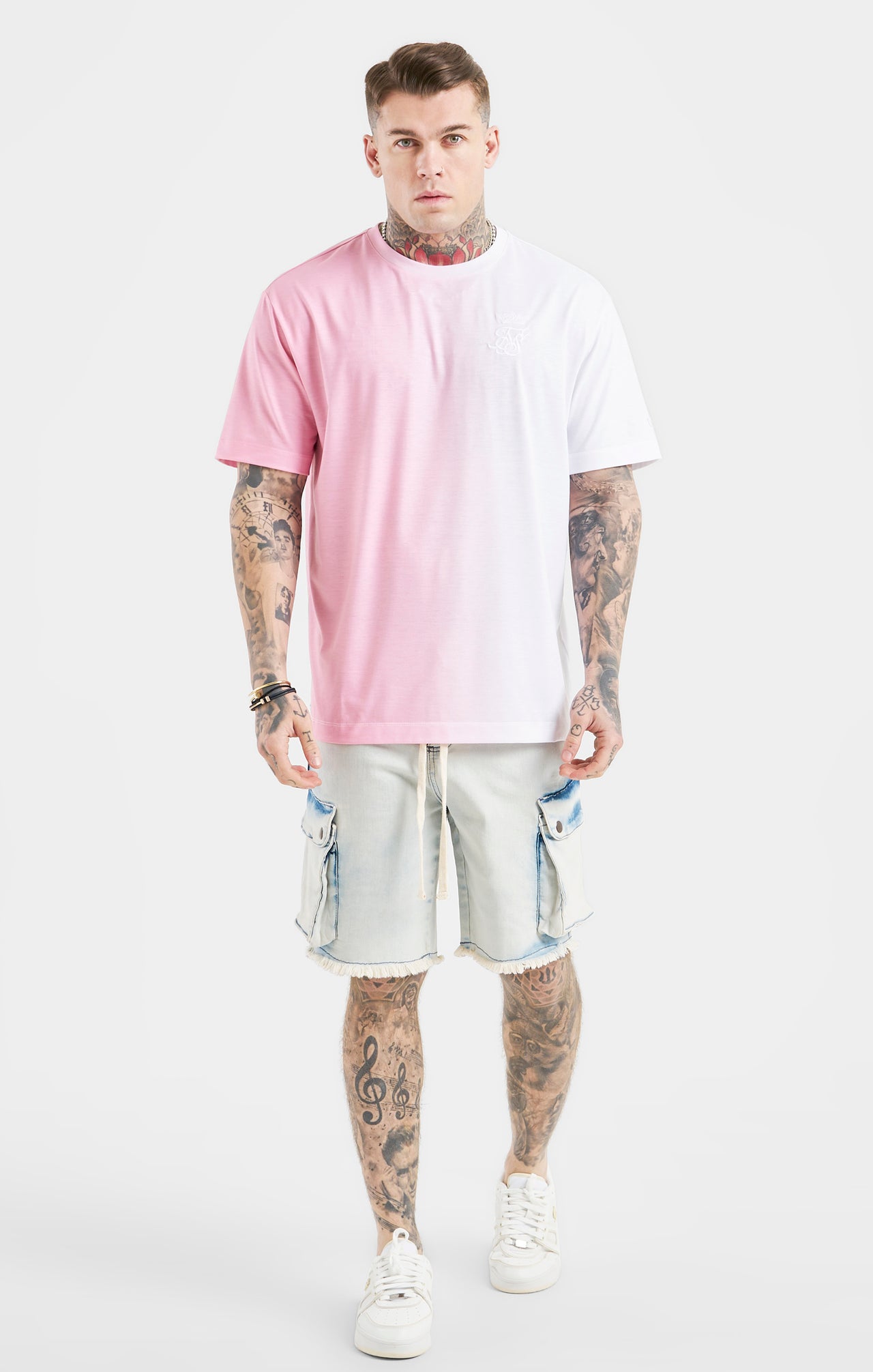 Messi x SikSilk White Denim Short (2)