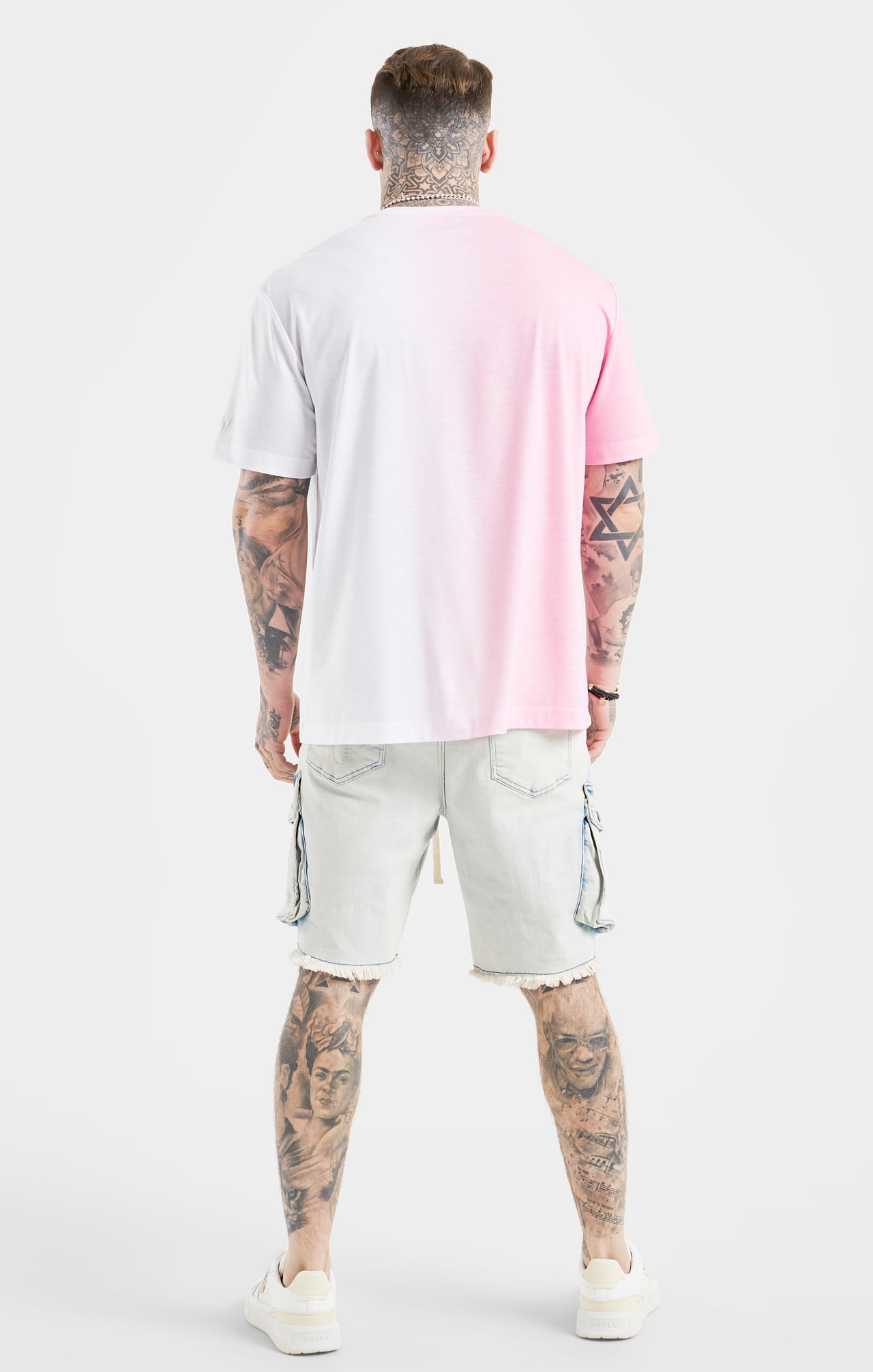 Messi x SikSilk White Denim Short (4)