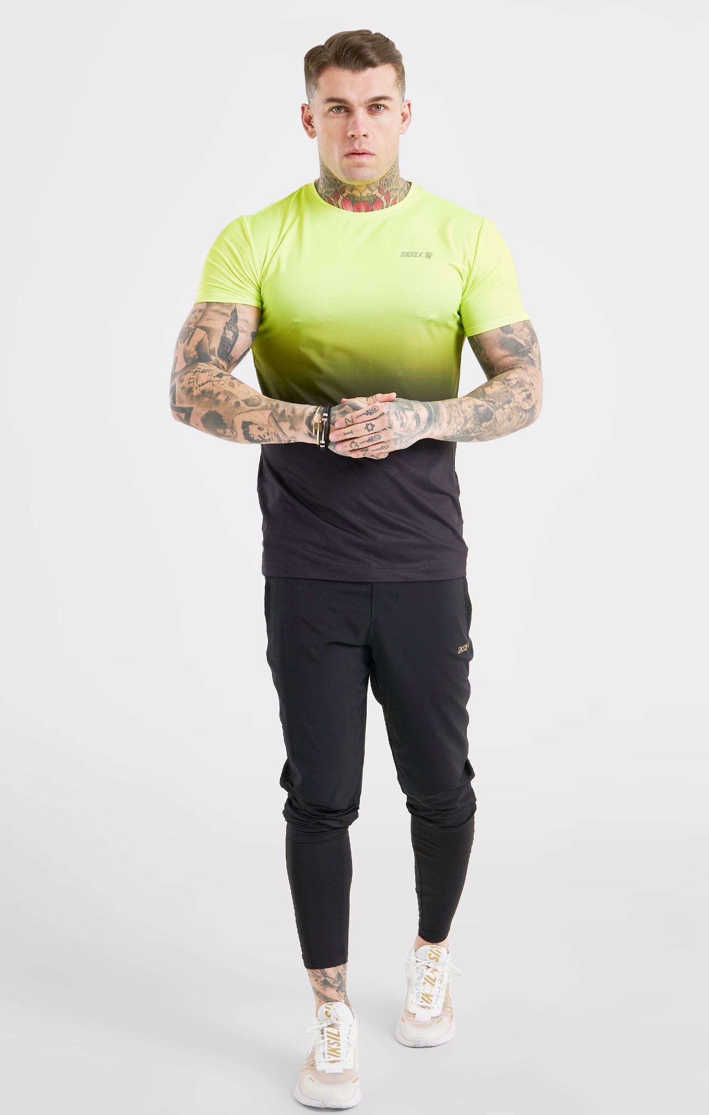 Load image into Gallery viewer, Yellow &amp; Black Sports Fade Tee (2)