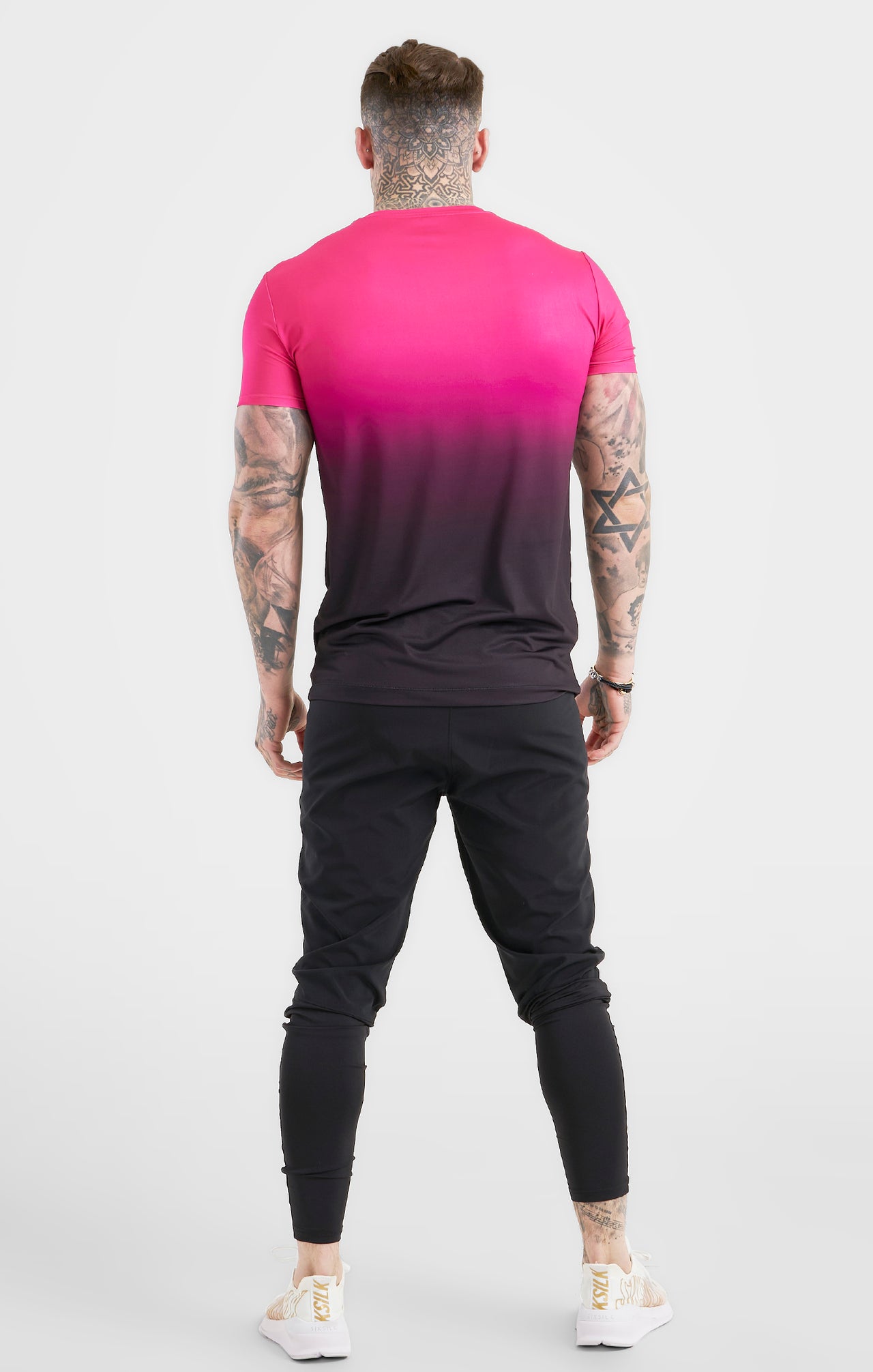 Pink Fade Sports Muscle Fit T-Shirt (4)