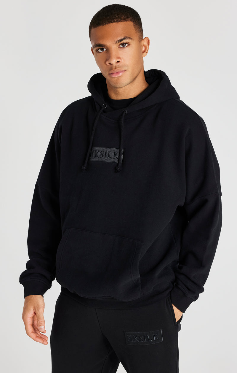 Black Overhead Drop Shoulder Hoodie