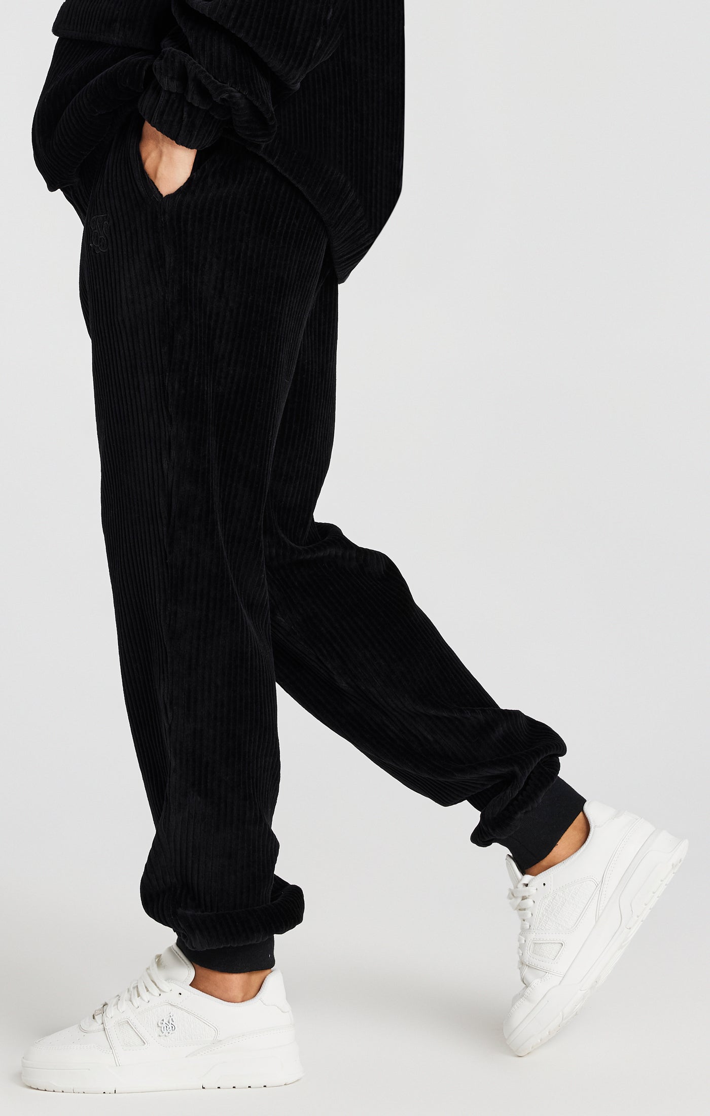 Load image into Gallery viewer, Black Corduroy Relaxed Pant (1)