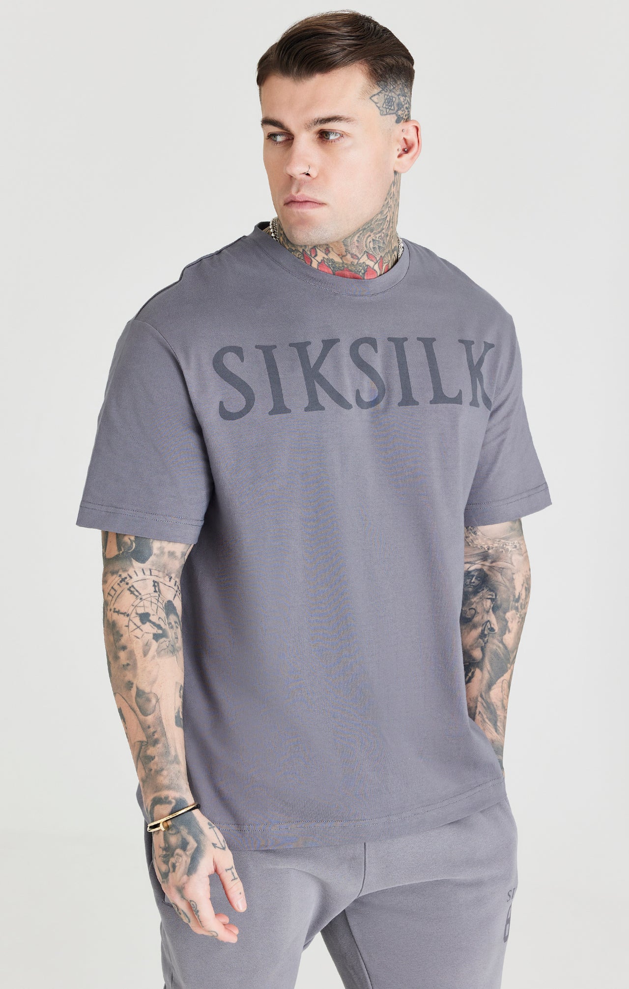 Grey Logo Oversized T-Shirt