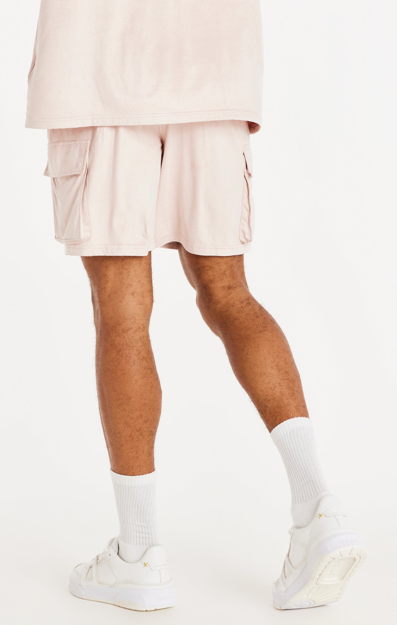 SikSilk Stretch Suede Cargo Shorts - Pink (2)