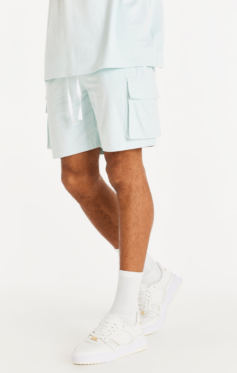 Green Stretch Suede Cargo Short