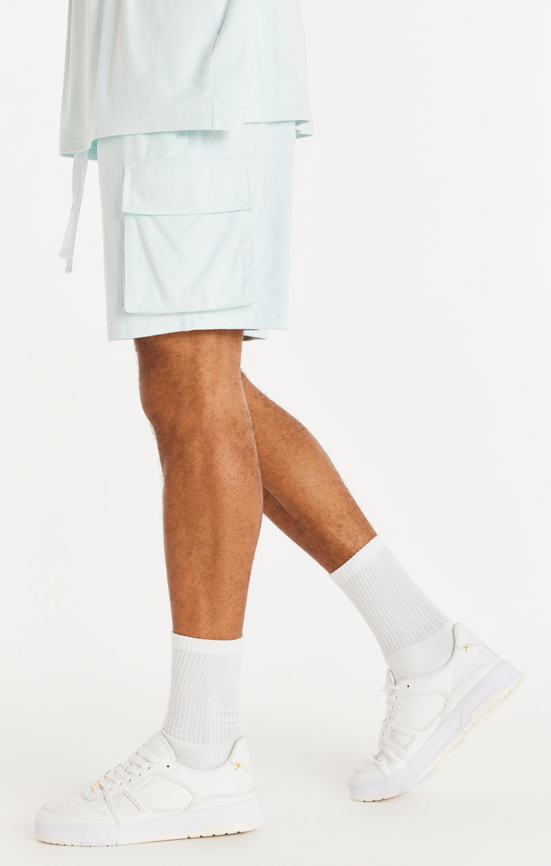 Green Stretch Suede Cargo Short (1)