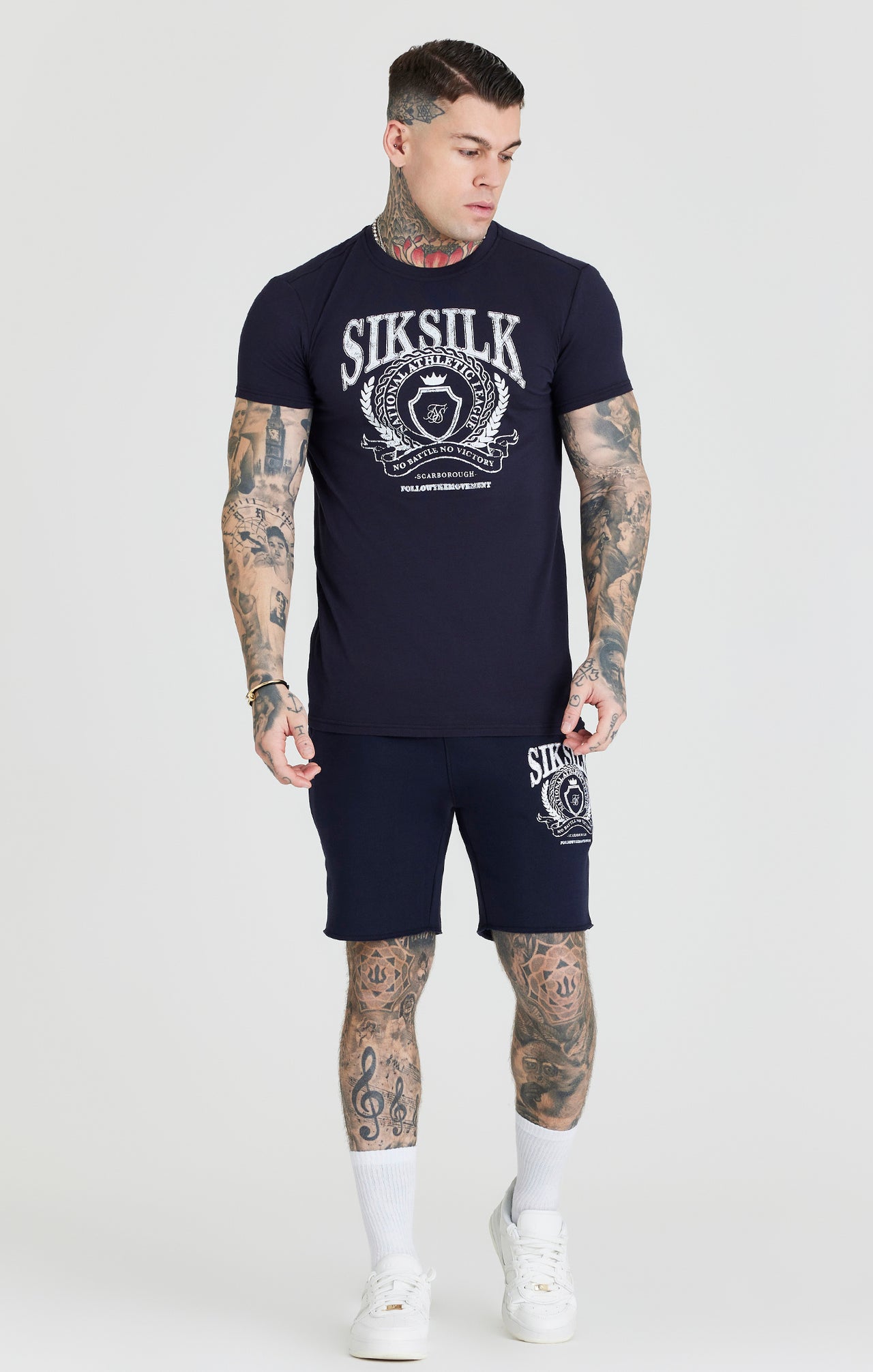 Navy Varsity Muscle Fit T-Shirt (1)