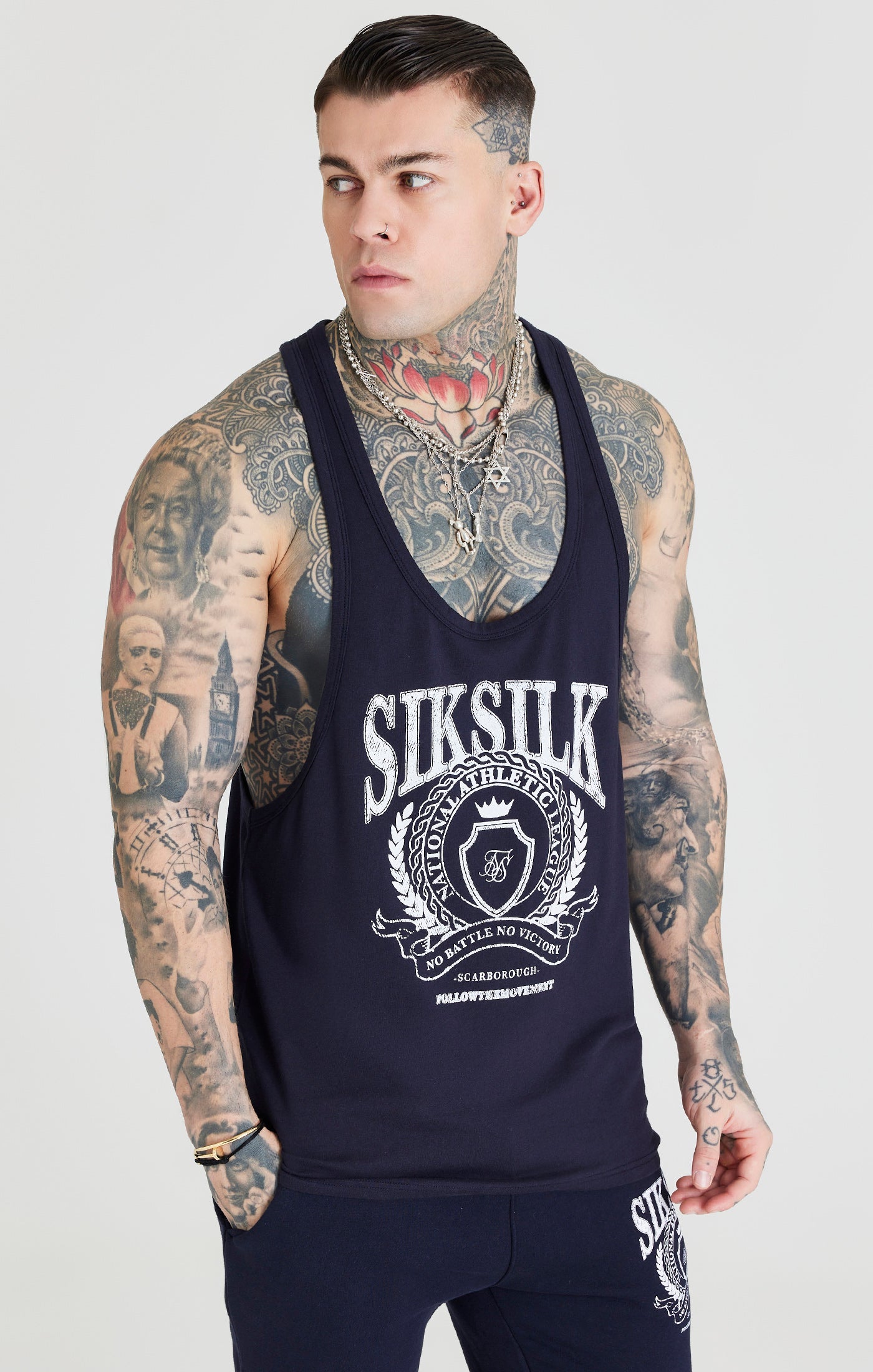 Load image into Gallery viewer, Navy Varsity Racer Vest