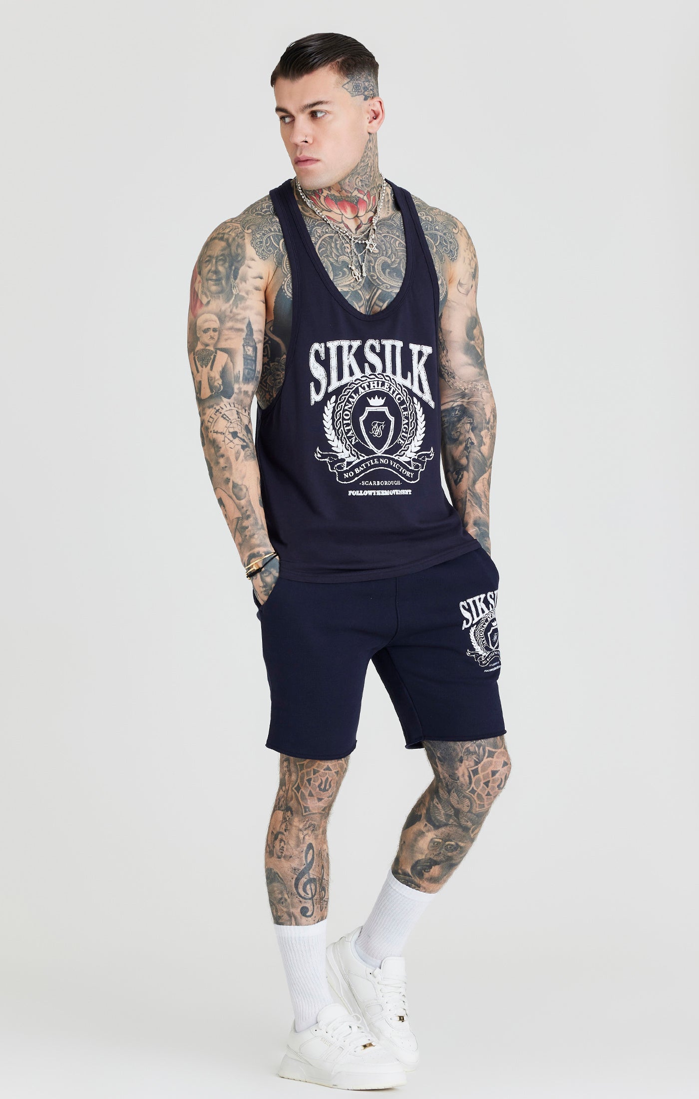 Load image into Gallery viewer, Navy Varsity Racer Vest (2)