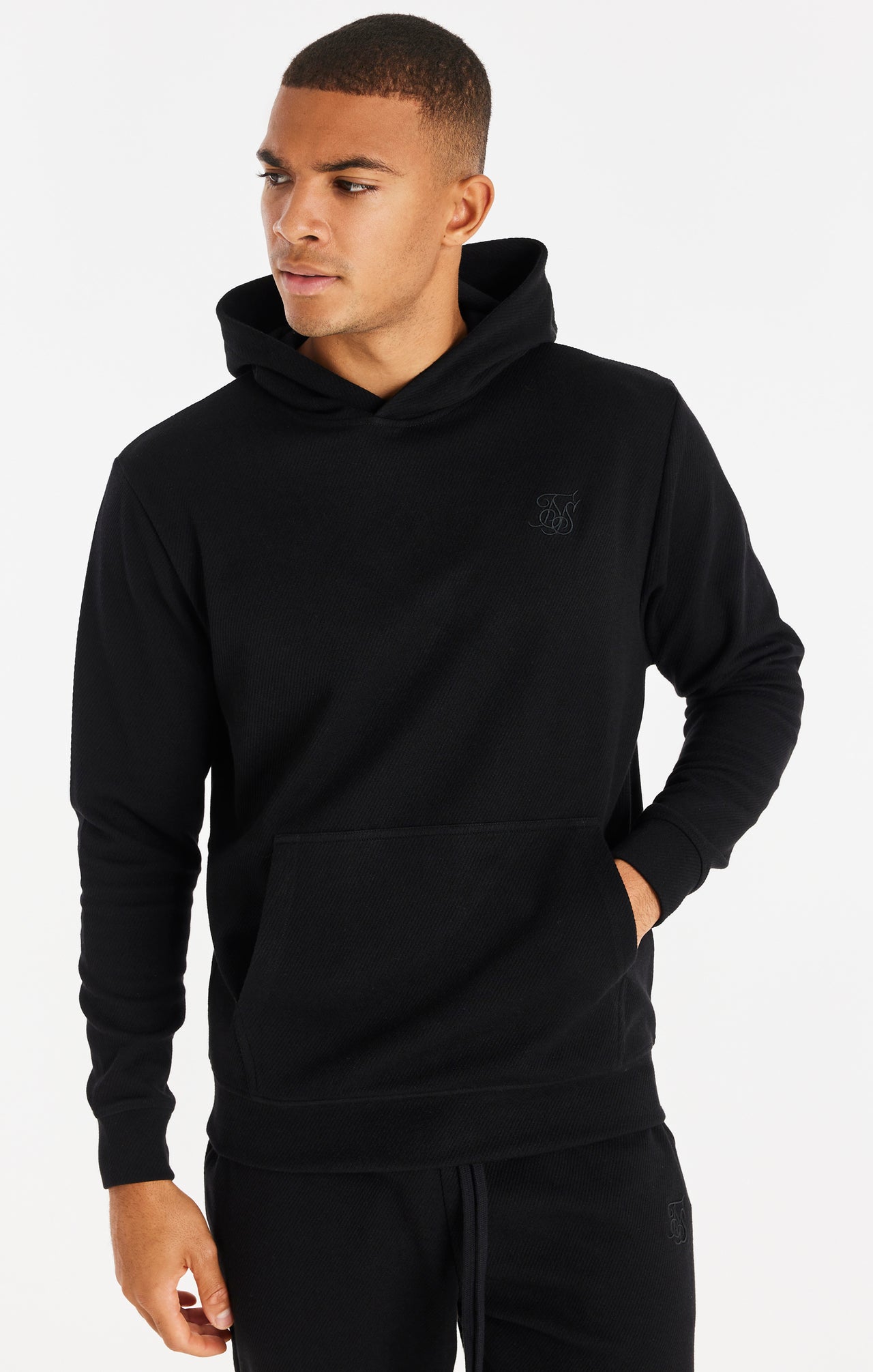 SikSilk Elite Textured Overhead Hoodie - Black