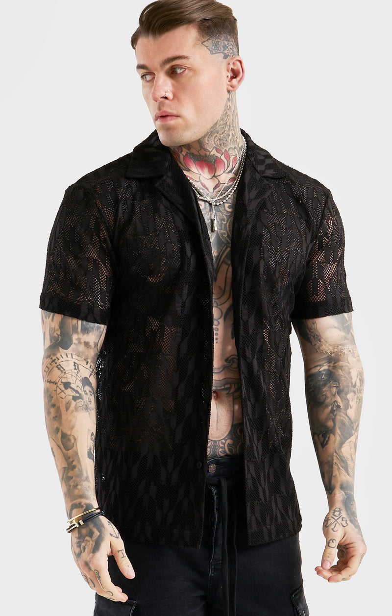 Messi x SikSilk Black Knit Shirt