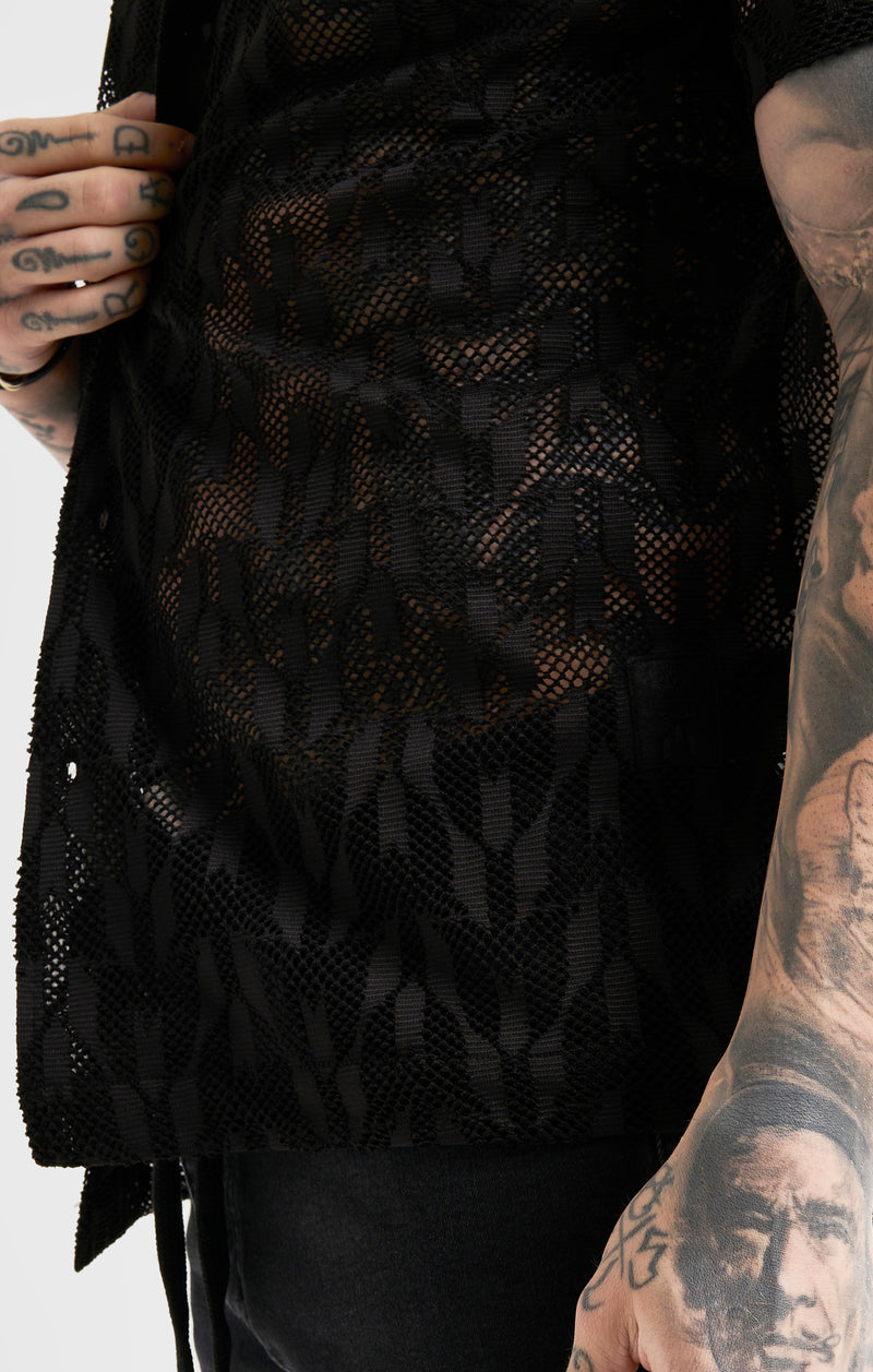 Messi x SikSilk Black Knit Shirt (1)