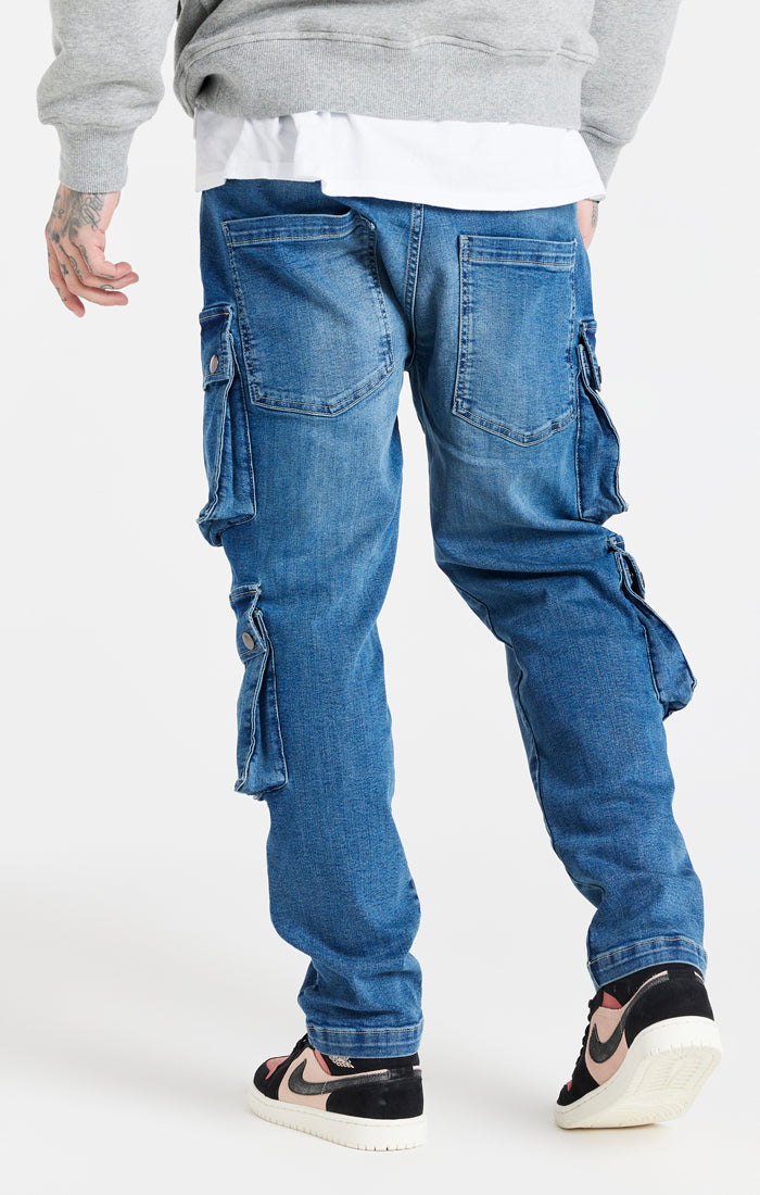 Blue Loose Fit Cargo Pant (2)