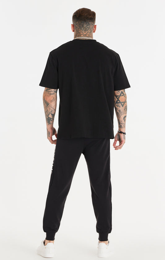 Black Script Logo Panelled Trousers