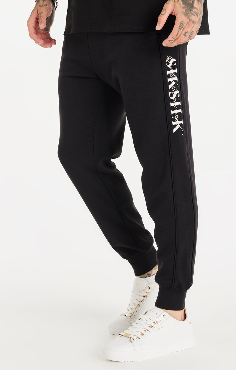 Black Script Logo Panelled Trousers