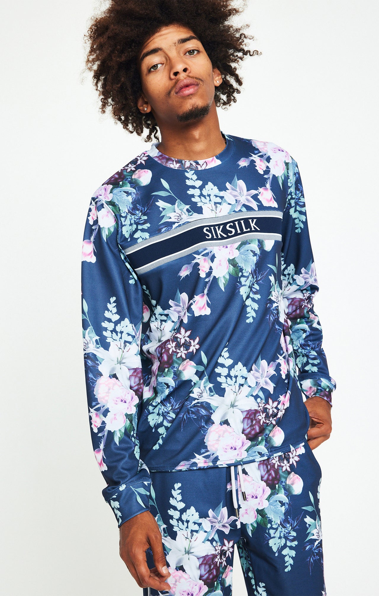 SikSilk Elevate Botanical Crew - Navy