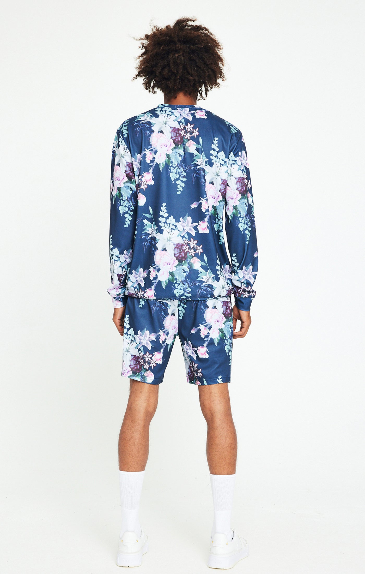 Load image into Gallery viewer, SikSilk Elevate Botanical Crew - Navy (4)