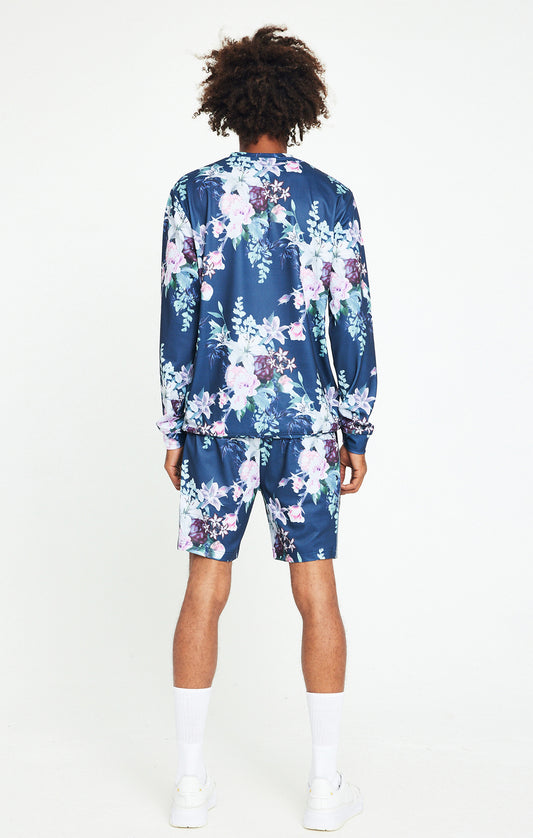 SikSilk Elevate Botanical Crew - Navy