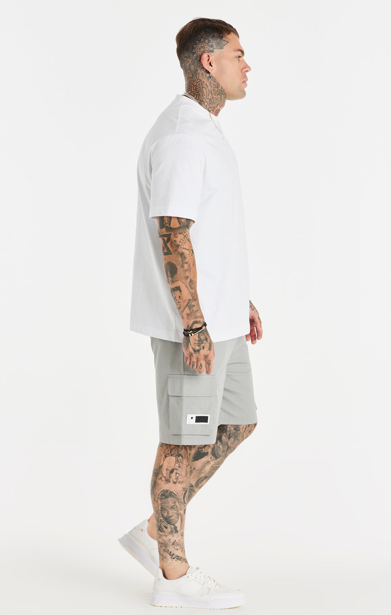 White Relaxed Printed Chain T-Shirt (3)