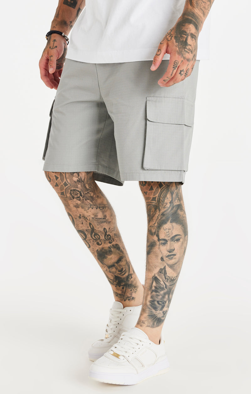 Grey Ripstop Cargo Short