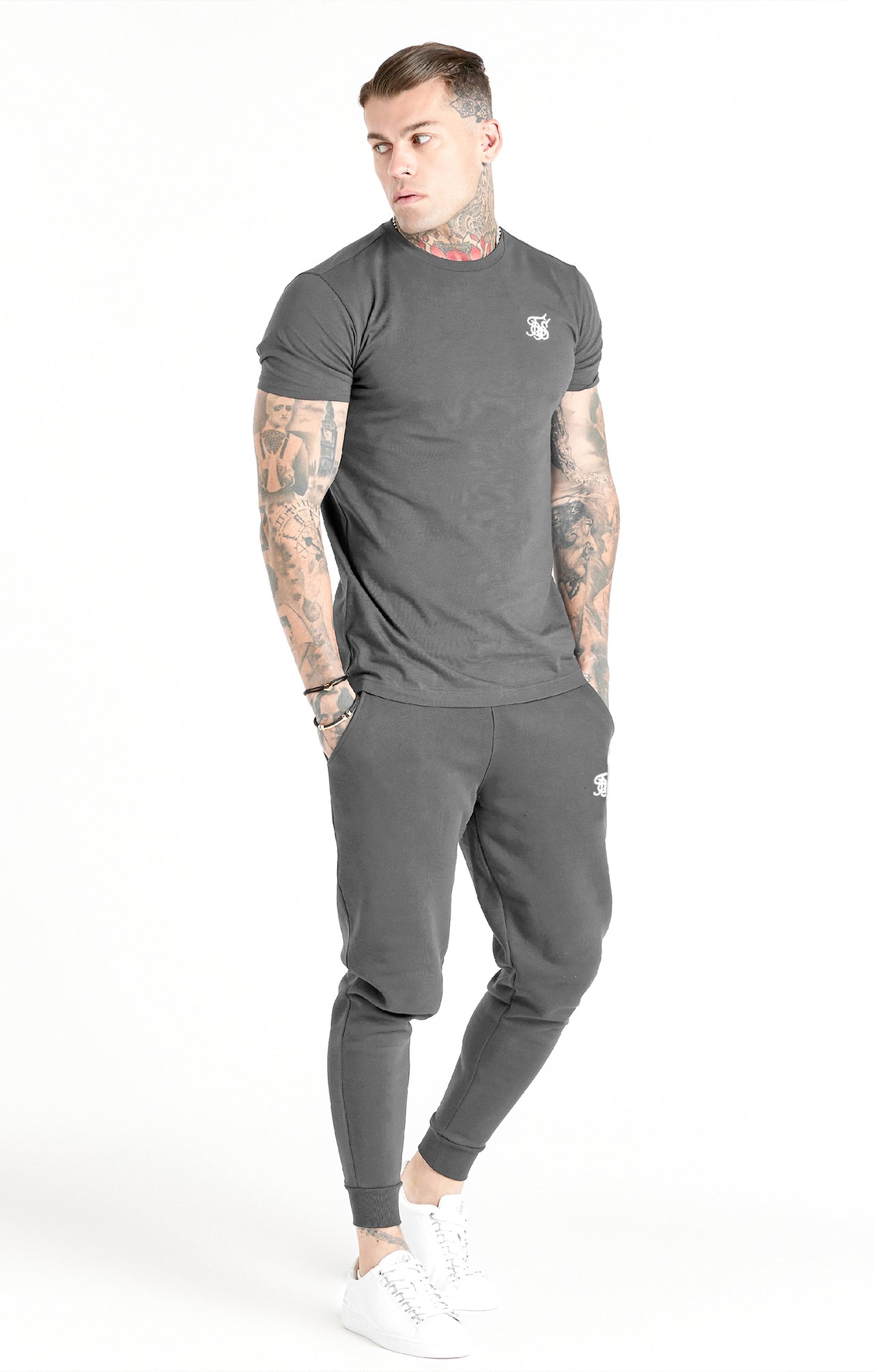 Grey Essential Muscle Fit T-Shirt (2)