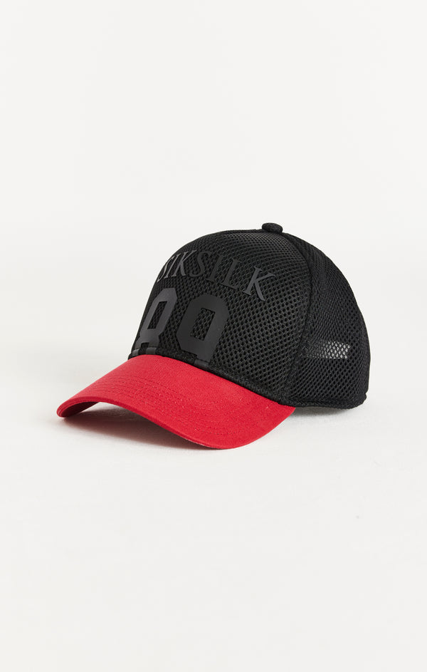 SikSilk Full Mesh 89 Cap - Black & Red