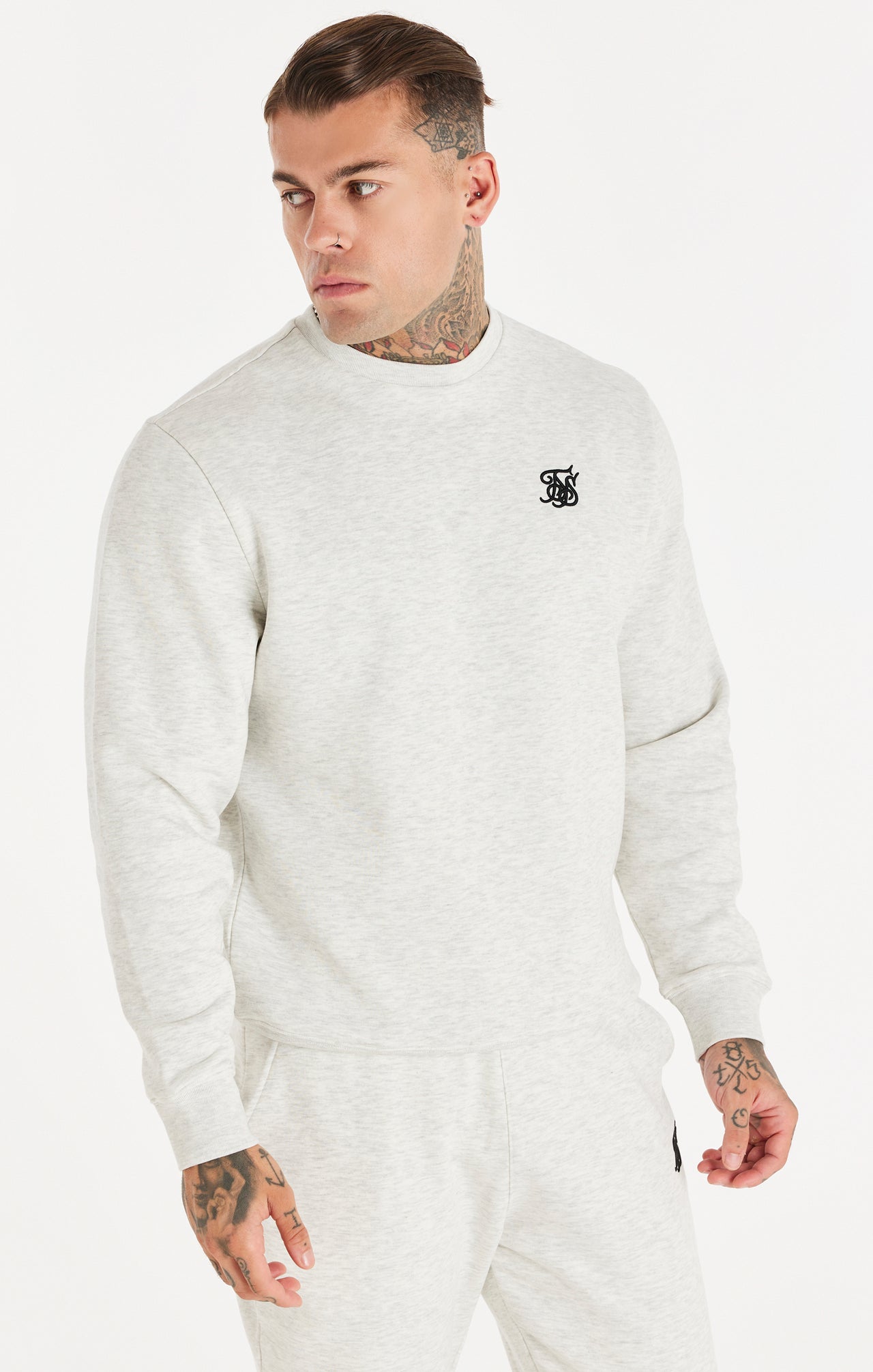 Snow Marl Essential Crew Sweatshirt (1)