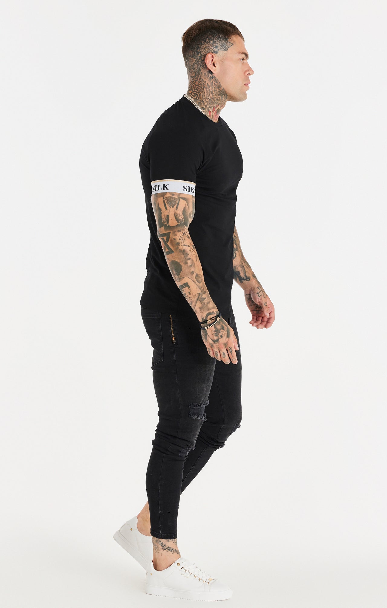 Black Elastic Cuff Raglan T-Shirt (3)