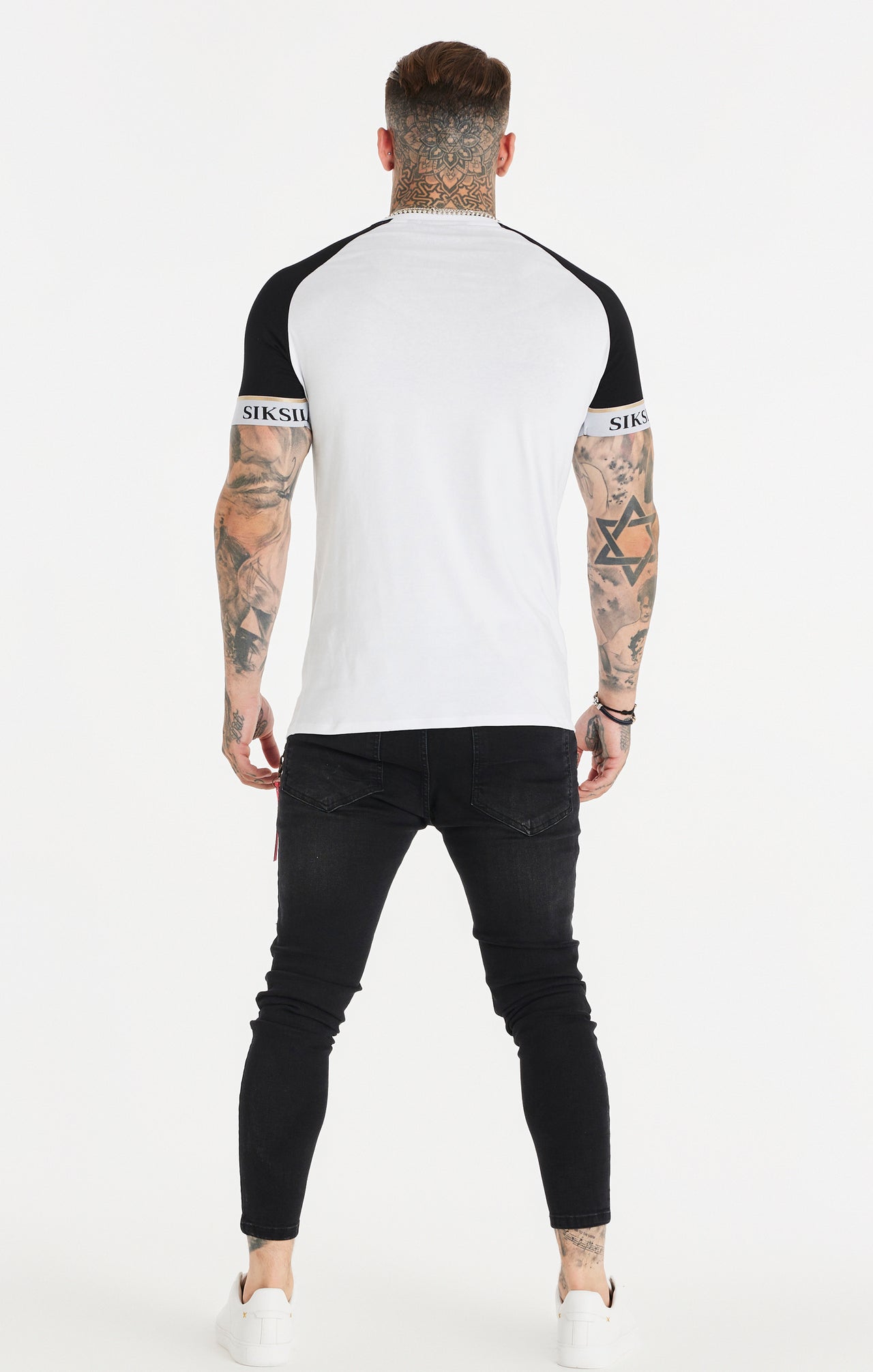 White Elastic Cuff Raglan T-Shirt (4)